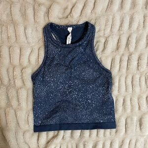 Lululemon Athletica Navy Speckled Crop Top